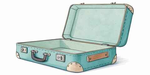 Opened vase, watercolor clipart on a white background.