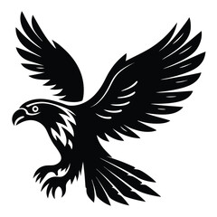 Bold and Striking Silhouette of an Eagle in Flight with Powerful Wings