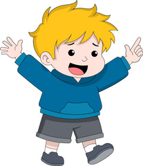 Boys Joyful Moment of Carefree Happiness