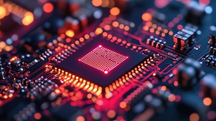 Fototapeta premium A neural implant chip connecting humans to the internet directly 