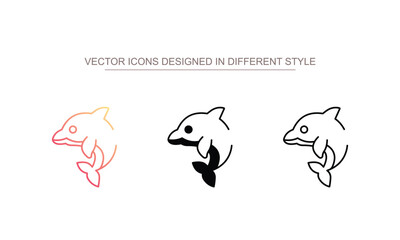 Dolphin icon design with white background stock illustration