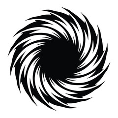 Abstract spiral vortex shape in black and white radiating from center