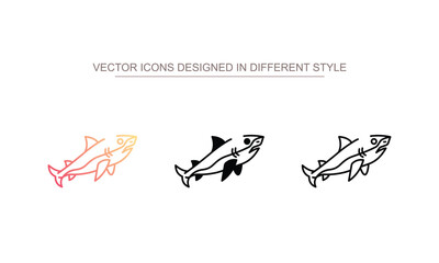 Shark icon design with white background stock illustration