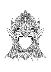 Fototapeta premium black and white mask sketch