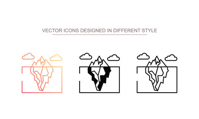 Iceberg icon design with white background stock illustration