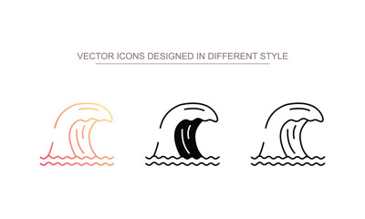 Ocean Flow icon design with white background stock illustration