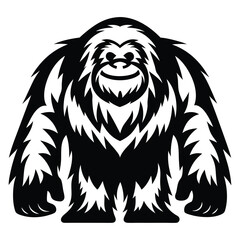 Stylized Silhouette of a Furry Creature with a Friendly Facial Expression