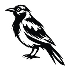 Striking Black and White Bird Illustration with a Modern Vector Design