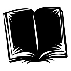Abstract black and white book illustration symbolizing knowledge, learning, and open ideas