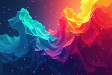Abstract geometric shapes in vibrant colors, creating a dynamic composition , decorative, art