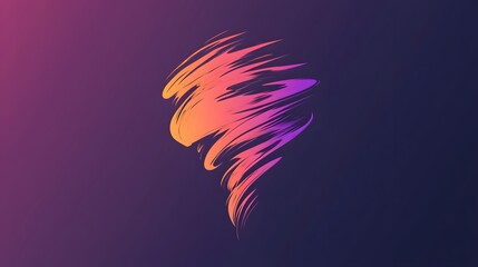 Obraz premium A vibrant illustration of an abstract swirl composed of a dynamic blend of pink, orange, and purple gradients against a deep indigo backdrop.