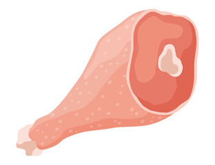 An educational illustration showcasing the cut and part of raw chicken meat