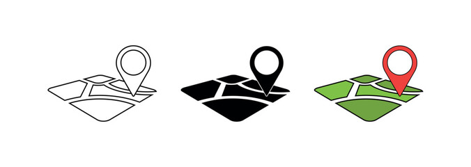 Map Pin and Plot Area Icon &ndash; Land Parcel Locator Symbol for GIS, Real Estate Mapping, Geolocation, Property Outline and Spatial Data Visualization
