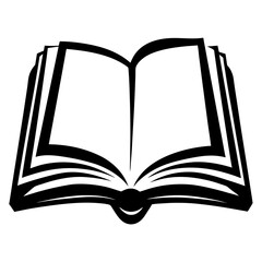 Simple vector graphic illustration of an open book with blank pages