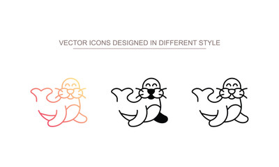 Seal icon design with white background stock illustration