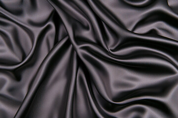 Obraz premium Dark gray fabric surface elegantly draped creating subtle soft folds and beautiful light reflections.