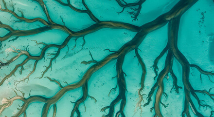Naklejka premium Artistic depiction of a sacred tree with intricate branches
