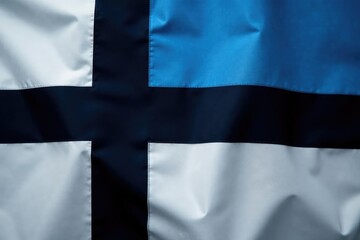 Fototapeta premium Close-up shot of the Estonian flag, showing its blue, black, and white horizontal stripes , government, sovereignty