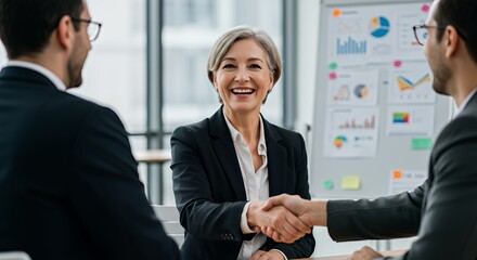 Businesswoman Handshake in Office
