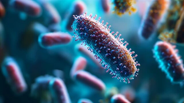 Probiotics for the body: the microbiome&rsquo;s role in supporting the immune system. A probiotics-themed backdrop features microbiome cells on a blue background, highlighting immune health and human health