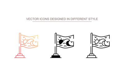 Ocean Flag icon design with white background stock illustration