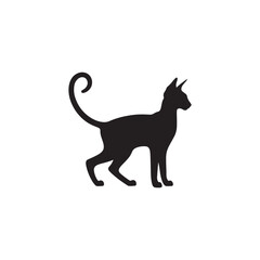 Oriental Shorthair Vector Silhouette: Sleek, Elegant Feline with Graceful Posture and Almond-Shaped Eyes, Captured in a Minimalist Outline for Modern Art, Pet Designs, and Illustrations.
