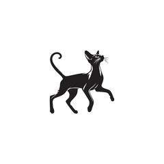 Oriental Shorthair Vector Silhouette: Sleek, Elegant Feline with Graceful Posture and Almond-Shaped Eyes, Captured in a Minimalist Outline for Modern Art, Pet Designs, and Illustrations.
