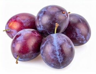 Fototapeta premium plums on white background