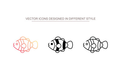 Clown Fish icon design with white background stock illustration