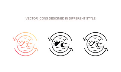 Sea Cycle icon design with white background stock illustration