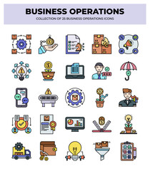 Collection of Business Operations Icons: Streamline Your Workflow