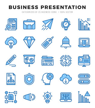 icons set. Business Presentation for web. app. vector illustration.