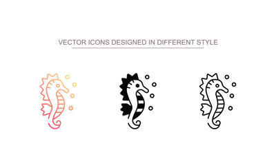 Sea Horse icon design with white background stock illustration