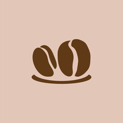 coffee bean flat icon logo design