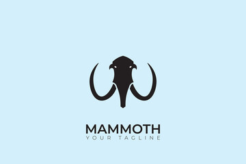 Abstract mammoth silhouette logo, mammoth head logo design, mammoth vector template