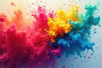 Vibrant colors explode in a dynamic splash of paint Perfect for design projects needing bold visuals , design element, vibrant, artwork