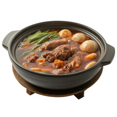 Spicy Sichuan Hot Pot with Beef, Quail Eggs, and Vegetables