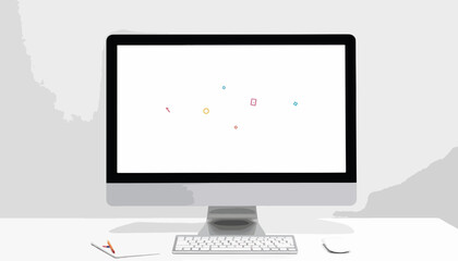 Fototapeta premium Simplistic AI interface on computer screen, modern technology concept