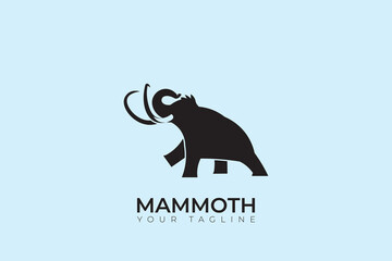 Abstract mammoth silhouette logo, mammoth head logo design, mammoth vector template