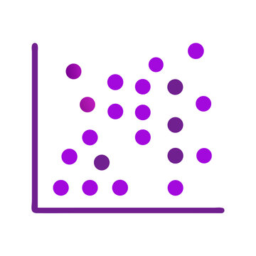  Scatter plot icon with dotted data distribution in two-tone style