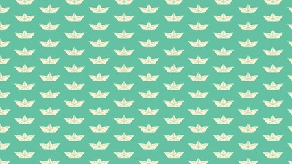 seamless vector  pattern with paper boats