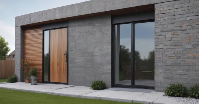 Modern house renovation, exterior wall cladding,  house,  construction
