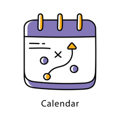 Calendar Vector Filled Outline Style Icon. Eps 10 file
