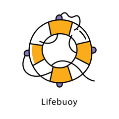 Obraz premium Lifebuoy Vector Filled Outline Style Icon. Eps 10 file