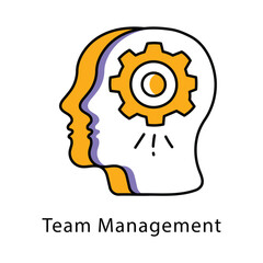 Team Management Vector Filled Outline Style Icon. Eps 10 file