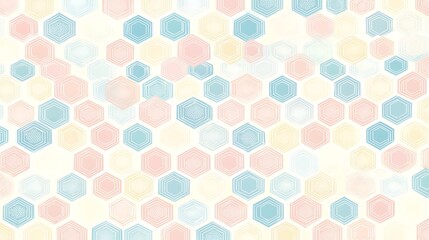 Pastel Hexagon Pattern Background in Blue Pink and Yellow Tones