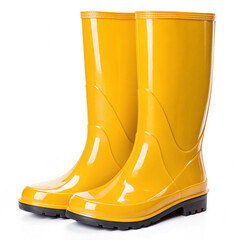 Glossy rain boots