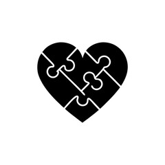 Obraz premium creative details Outline silhouette Broken heart icon vector illustration