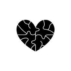 creative details Outline silhouette Broken heart icon vector illustration