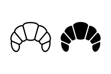 Croissant icon french pastry vector bakery symbol